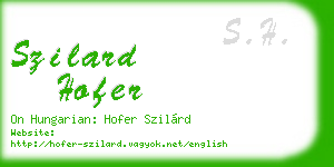 szilard hofer business card
