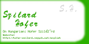 szilard hofer business card